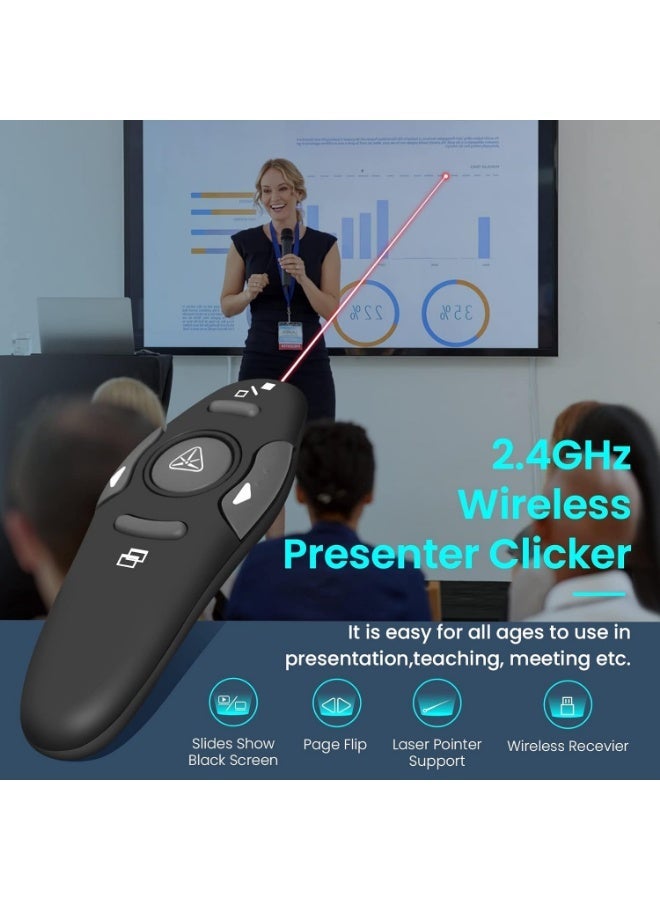 جهاز تحكم لاسلكي للعرض التقديمي بتردد 2.4 جيجاهرتز (أسود) - Image 3