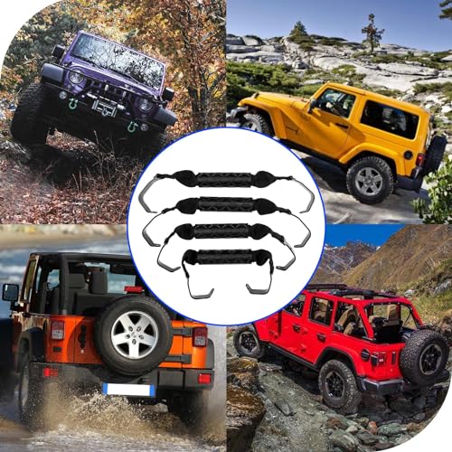 Misakomo Grips Grab Handles, Compatible With 2018-2023 Jeep Wrangler Gladiator JL JT Front Rear Roll Bar Grab Handles 4 Door, Replace 82215524 82215523AC Grasp Handles Grab - Enjoy Your Off-Road Experience! - Image 4