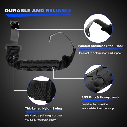 Misakomo Grips Grab Handles, Compatible With 2018-2023 Jeep Wrangler Gladiator JL JT Front Rear Roll Bar Grab Handles 4 Door, Replace 82215524 82215523AC Grasp Handles Grab - Enjoy Your Off-Road Experience! - Image 2