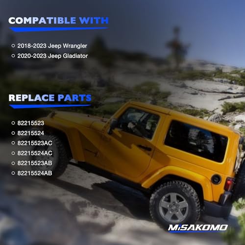 Misakomo Grips Grab Handles, Compatible With 2018-2023 Jeep Wrangler Gladiator JL JT Front Rear Roll Bar Grab Handles 4 Door, Replace 82215524 82215523AC Grasp Handles Grab - Enjoy Your Off-Road Experience! - Image 5