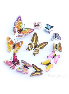 Hanghaijia 12 PCS Colorful Mixed Butterfly Stereo Wall Stickers With Night Colors , Removable DIY Home Nursery Scene Ambience Decoration  - Image 1
