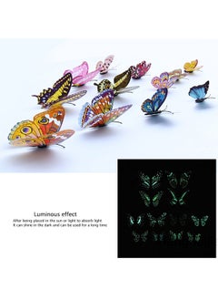 Hanghaijia 12 PCS Colorful Mixed Butterfly Stereo Wall Stickers With Night Colors , Removable DIY Home Nursery Scene Ambience Decoration  - Image 5