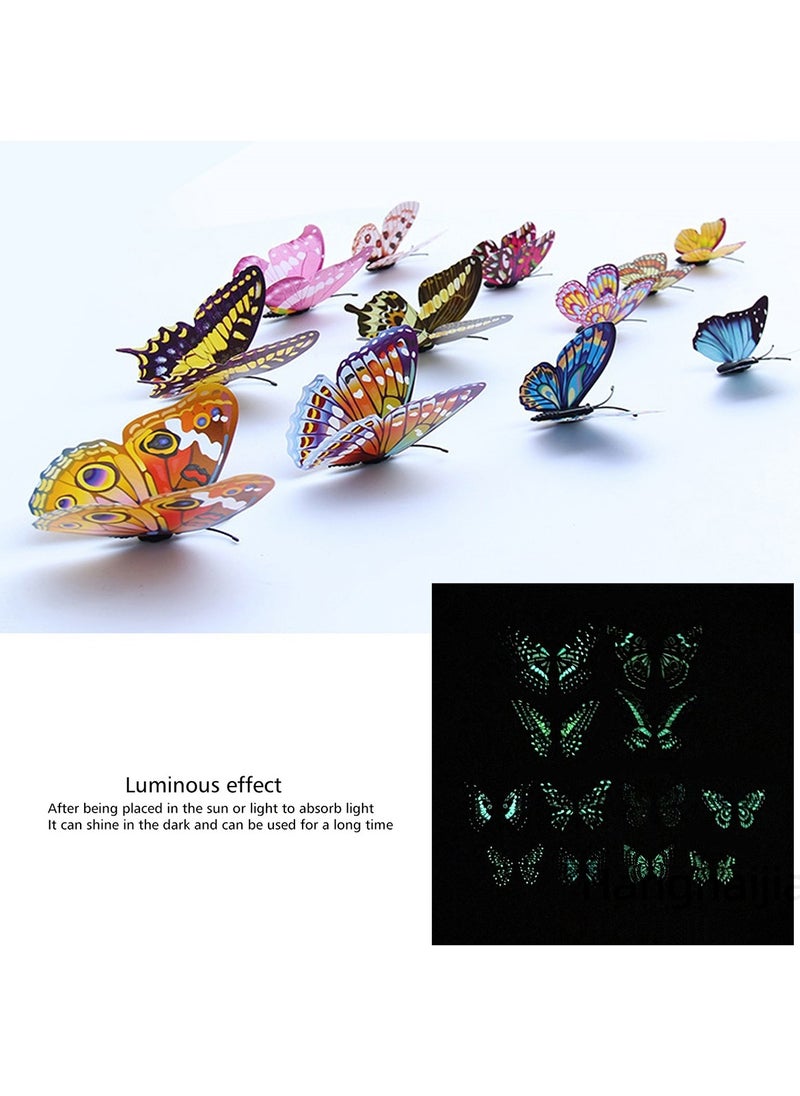 Hanghaijia 12 PCS Colorful Mixed Butterfly Stereo Wall Stickers With Night Colors , Removable DIY Home Nursery Scene Ambience Decoration  - Image 5