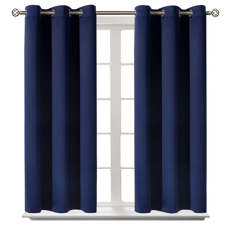 BGment Blackout Curtains for Bedroom - Grommet Thermal Insulated Room Darkening Curtains for Living Room  Set of 2 Panels (38 x 54 Inch  Navy Blue) - Image 1