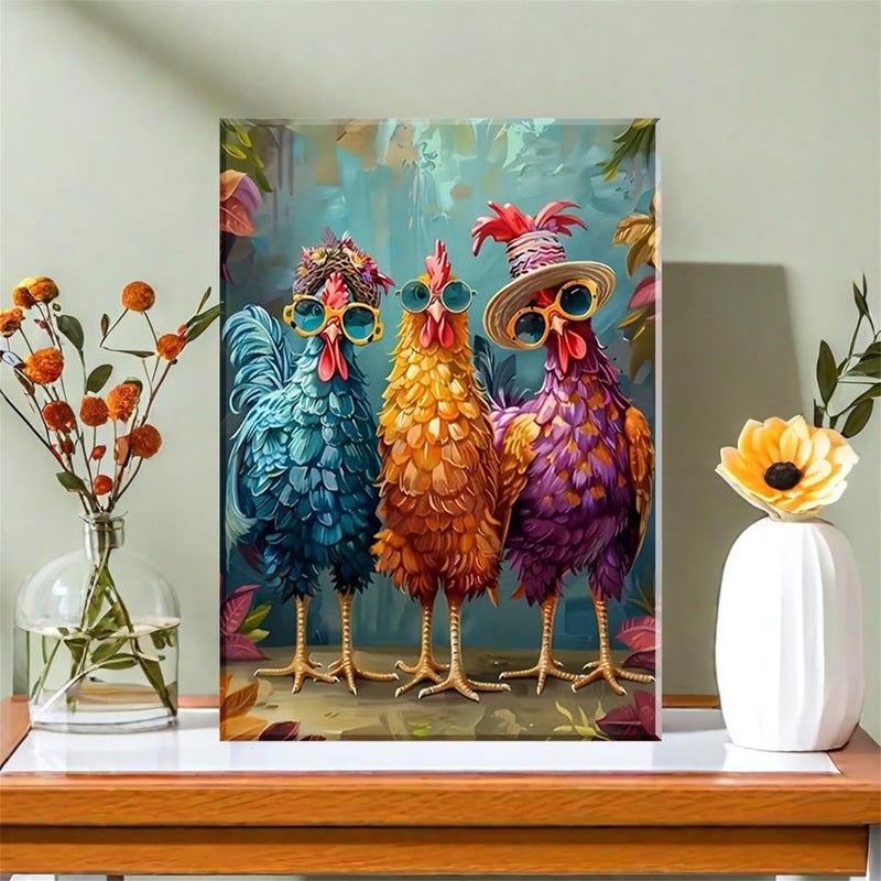 Hestarcul Framed Paint By Numbers Kit For Adults Painting By Numbers Kits With Framed On Canva For Beginner Diy Watercolor Oil Painting Frame For Birthday Gift Decor For Home Wall. (Chicken1) - Image 3