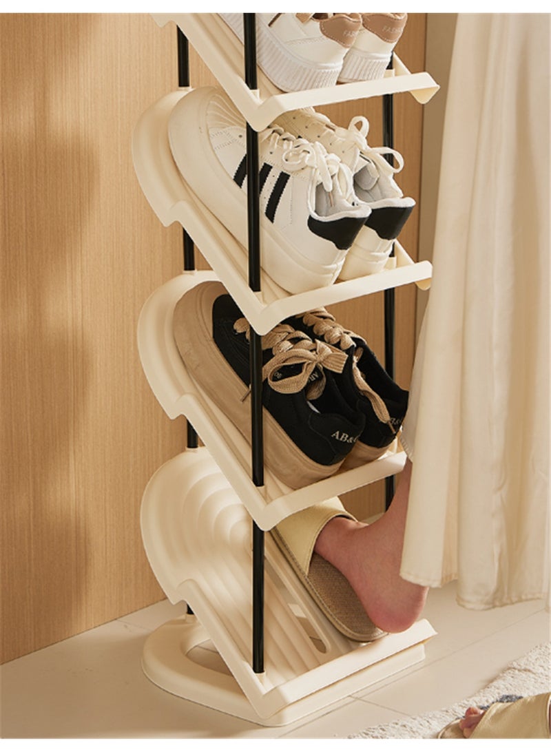 5-Tier Shoe Rack, Freestanding Vertical Shoe Storage Organizer, Large Capacity Shoe Shelves for Entryway and Closet, Easy Assembly and Space-Saving, 26.5*28*106cm (White) - Image 2