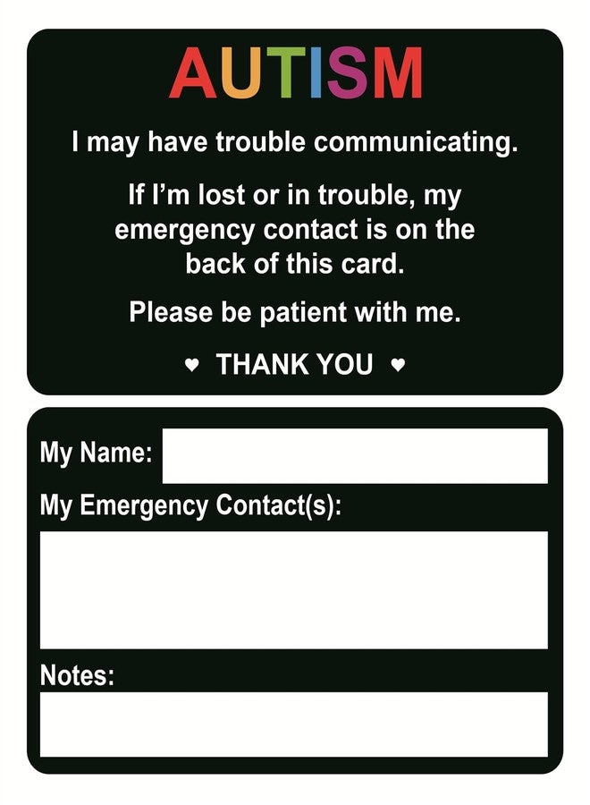 M MeshaKippa Autism Safety Alert Card,2pcs Autistic Child Emergency Alert Card Tag for Children Emergency Contact - Image 1