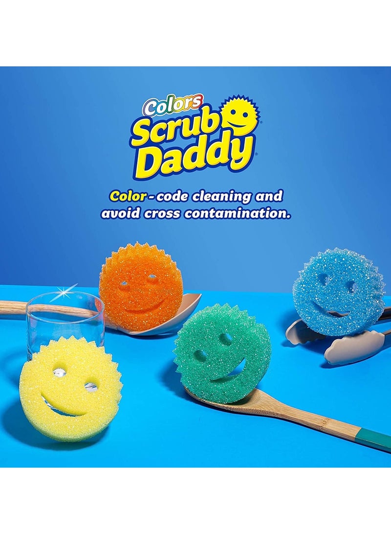 Scrub Daddy Scrub Daddy Original 4 Pack, Cleaning Sponges for Washing Up, Dish and Kitchen Sponge - as used by Mrs Hinch, Non Scratch Multi-Use Scrubbing, With FlexTexture Firm and Soft Design, Dishwashing Safe  - Image 2