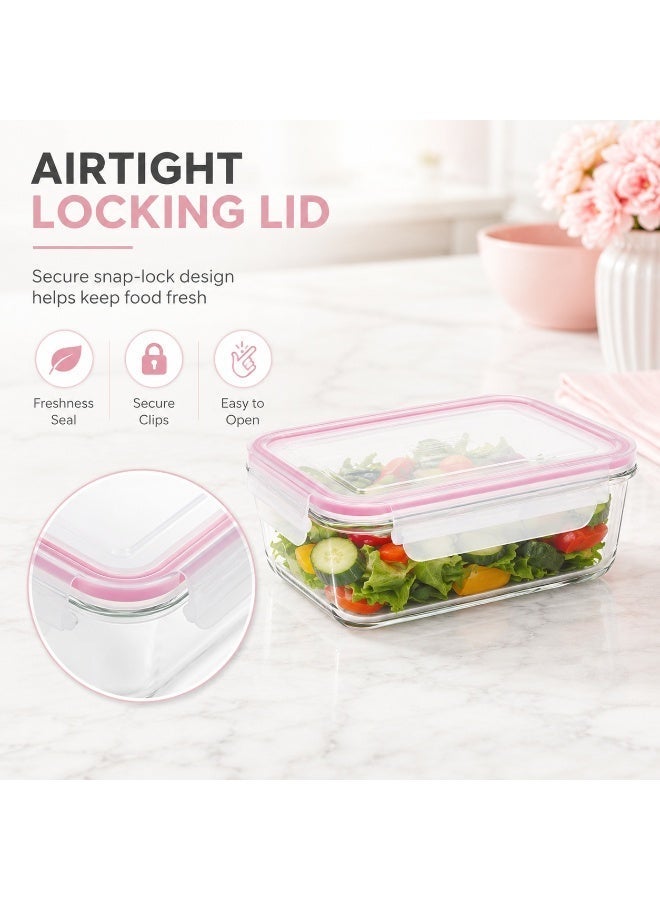 Glasslock 3 Piece Rectangular Glass Food Storage Container Set 400ml 715ml 1100ml Airtight Leakproof Meal Prep Lunch Boxes - Image 4