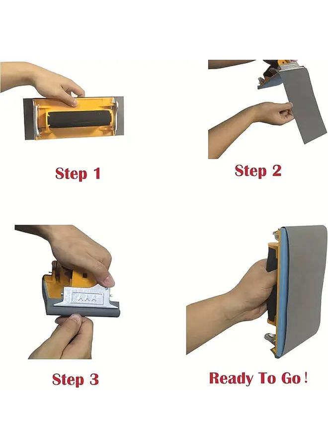 1pc Sponge Handle Sandpaper Sander Lightweight Handheld Design Easy To Change Sandpaper For Furniture Restoration Metal Rust Removal Wood Gypsum Board Wall Polishing - Image 2