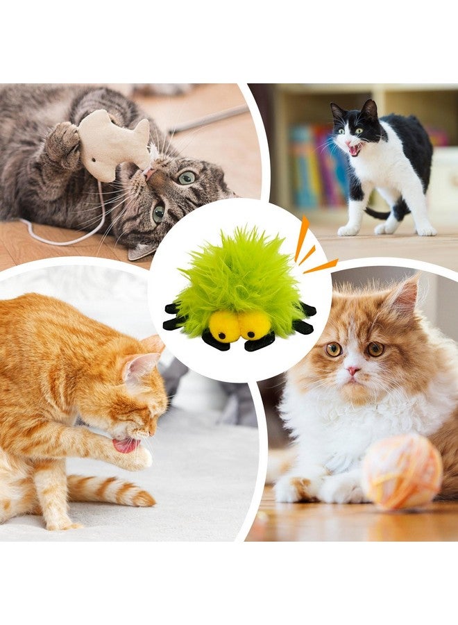 عبوة من قطعتين - لعبة ركل القطط العنكبوتية مع عشبة النعناع البري وجرس بالداخل، ألعاب قطط محشوة ناعمة على شكل حيوان قطط، لعبة قطط لطيفة من الريش، ألعاب قطط قطط قطط للقطط المملة، ألعاب قطط تفاعلية للقطط المنزلية - Image 5