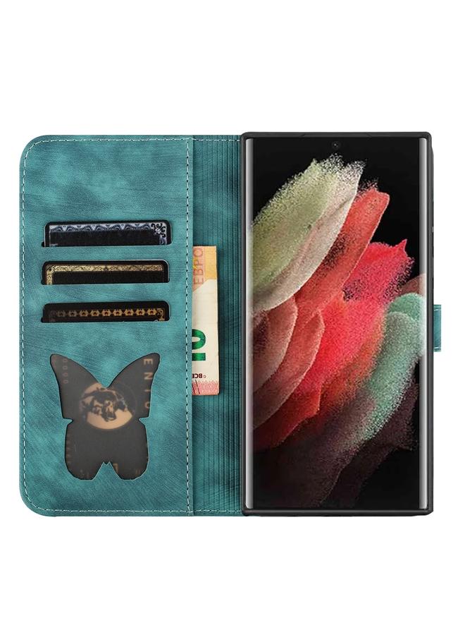 S-TOP Case For Samsung Galaxy S24 Ultra 5G Butterfly Cat Embossing Flip Leather Phone Case - Image 5