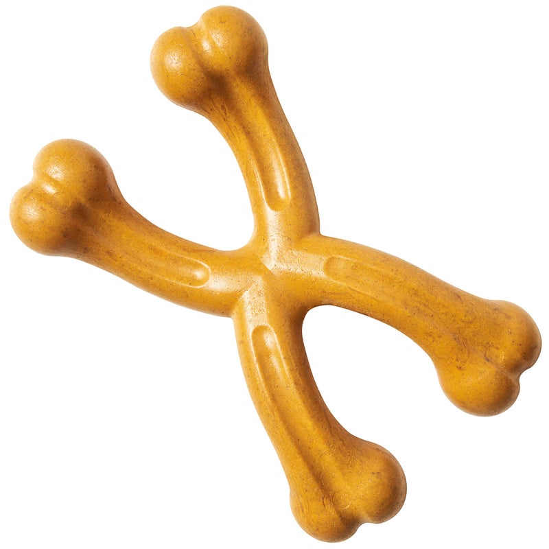SPOT Bam-bones PLUS Double Wishbone -Bamboo Fiber & Nylon, Durable Long Lasting Dog Chew for Aggressive Chewers for Dogs & Puppies under 90lbs, Non-Splintering, 7in, Allergen Free Peanut Butter Flavor - Image 2