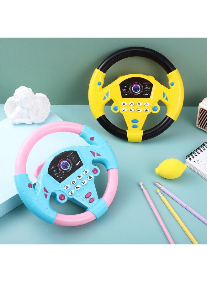 TOYANDONA 2 Pcs Baby Steering Wheel Toy - Simulated Driving Controller, Early Education Pretend Driving Steering Wheel With Light Music For Boys Girls 4 5 6 Years Old - Image 3