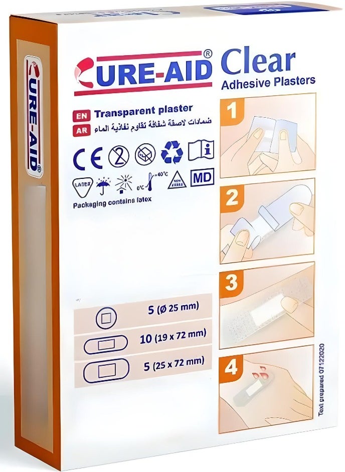 Cure aid - Clear Adhesive Plasters 20 pcs - Image 1