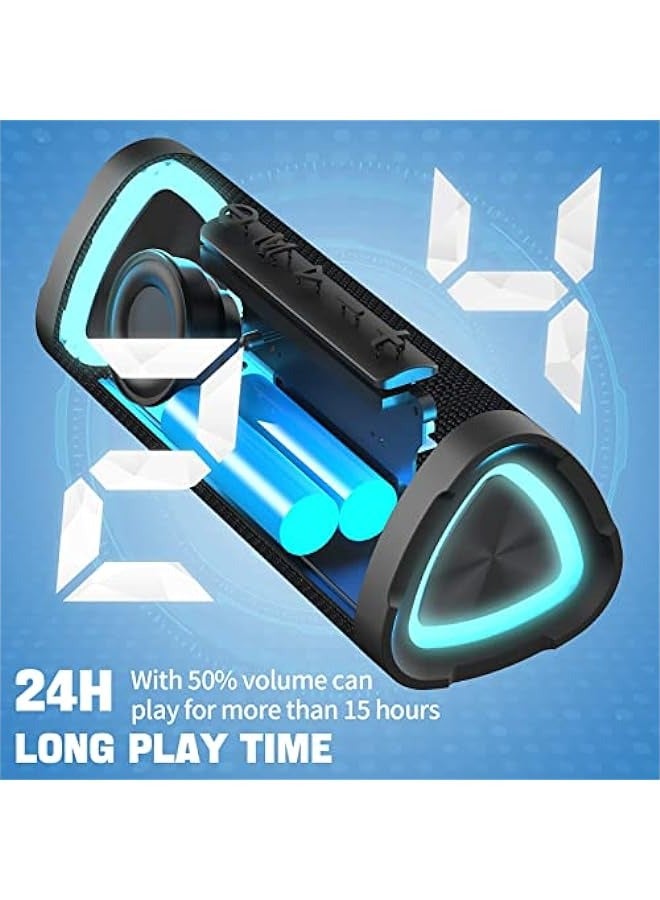 ANKOVO Bluetooth Speakers Portable Wireless Speaker V5.0 with 24W Loud Stereo Sound, TWS, 24H Playtime & IPX7 Waterproof, Suitable for Travel, Home and Outdoors  - Image 3