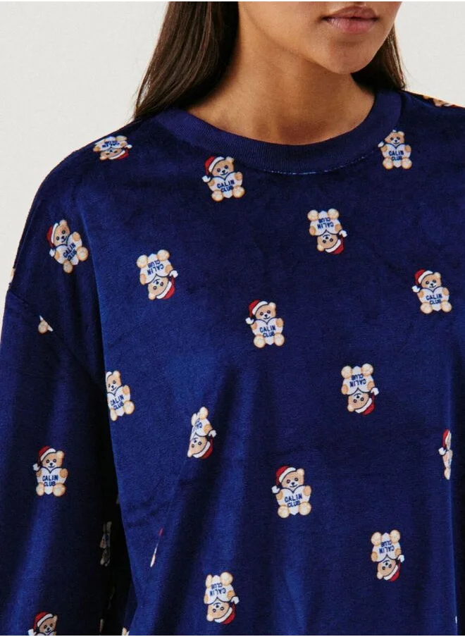 UNDIZ Patterned velvet top