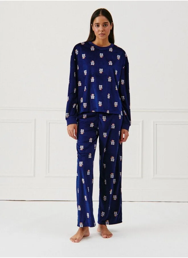 UNDIZ Patterned velvet top