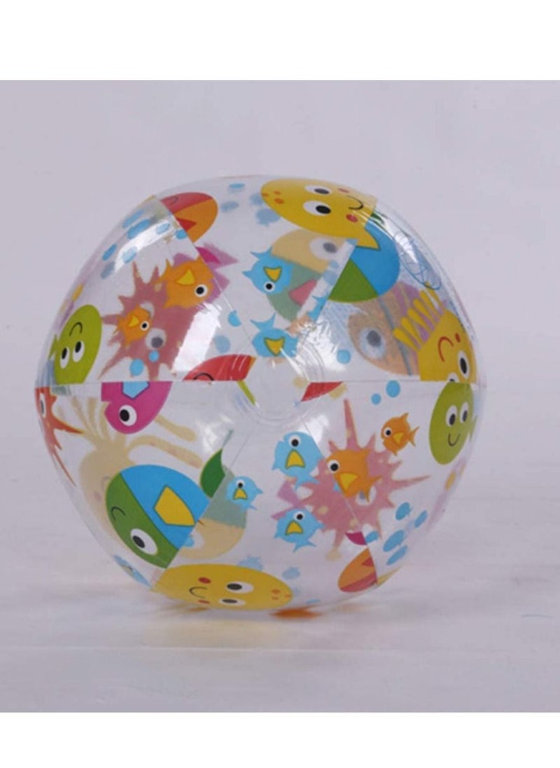 Y&D - 3pcs Inflatable Beach Ball for Kids, Clear Game Pool Toy, Colorful Sea Creature Print Water Swimming Toys Summer Party Fun Decorations (Random Pattern) - Image 1