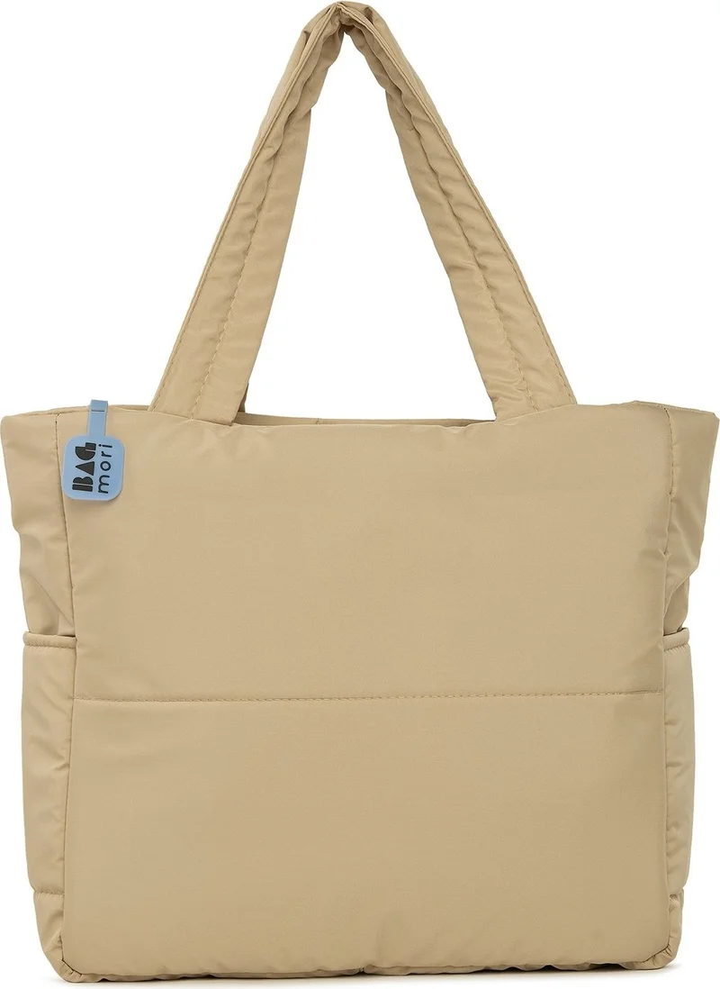 باجموري Cream Matte Fabric Inflatable Bag