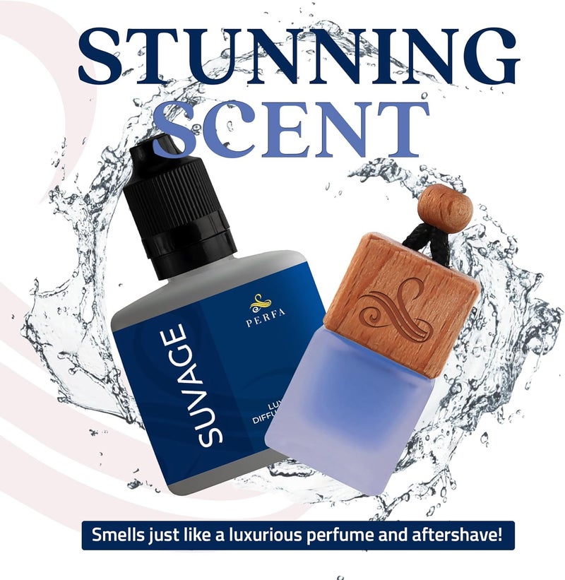 Perfa Sauvage Gift Set with Refill Bottle | Car Scents Air Freshener with Sauvage Fragrance - Image 5