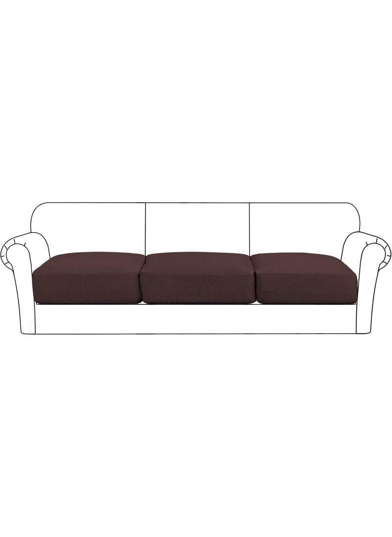 Flamingo P Flamingo P High Stretch Seat Cushion Cover Sofa Cushion Furniture Protector for Sofa Seat Sofa Slipcover Sofa Cover Soft Flexibility with Elastic Bottom 3 Seat Cushion Cover XL Brown 