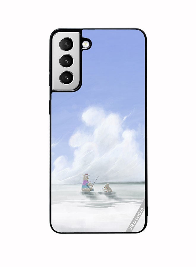 VR CREATIVE Protective Case Cover For Samsung Galaxy S22 5G Fishing Bear Design Multicolour - Image 1