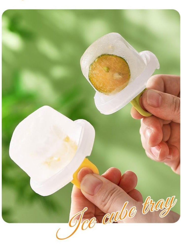 أونليماي فقط 9 قطع قوالب ثلج سيليكون قابلة لإعادة الاستخدام - مجموعة ثنائية الاستخدام (أصفر، أخضر، وردي) مع غطاء - قالب ثلج سيليكون لصنع مكعبات الثلج وكرات الثلج وصنع الآيس كريم - Image 5