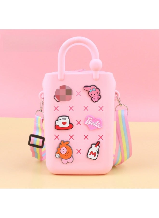 Loquat DIY Hole Bag Cute Accessories Summer Beach Vacation Handbag Colorful Hole Bag DIY Beach Bag Jelly Bag-Colors:67--zipper  - Image 1