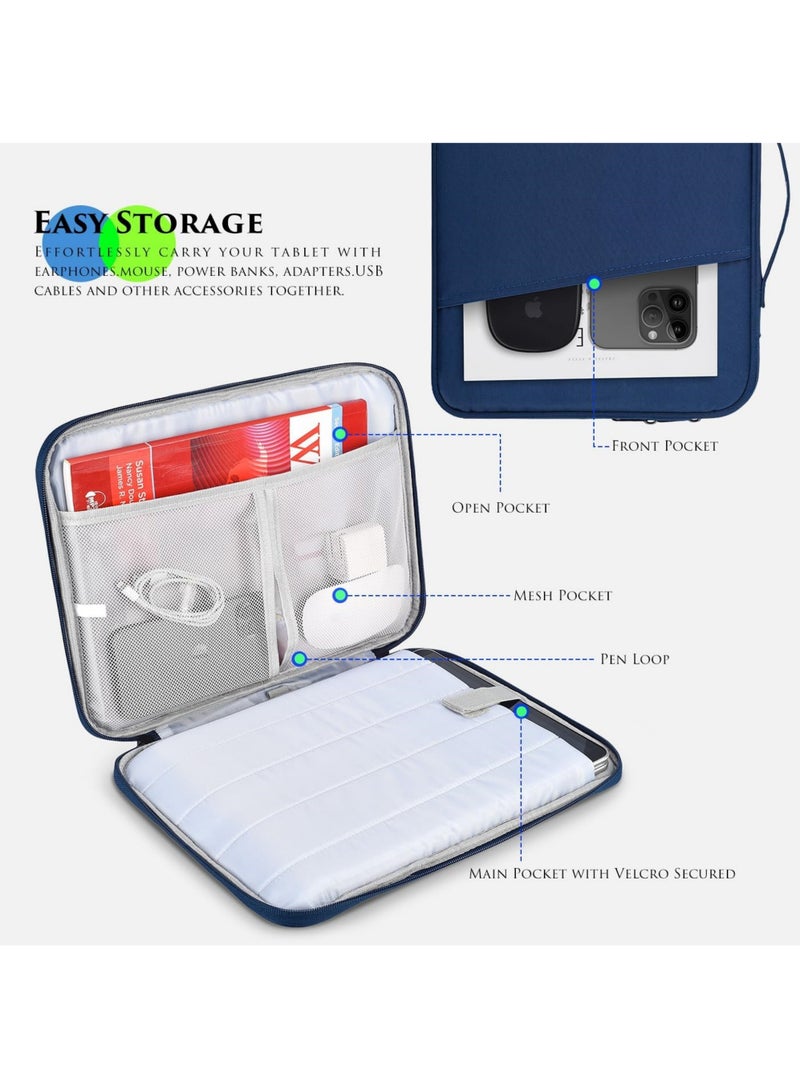 روك بو حقيبة حافظة للأجهزة اللوحية مقاس 12.9 بوصة و13 بوصة متوافقة مع iPad Air 13 بوصة (M3/M2) 2025/2024 وiPad Pro 13 بوصة M4 2024 وS10+ 12.4 بوصة 2024/iPad Pro 12.9 M2 2022/2021/2020 وSurface Laptop Go 12.4 بوصة وGalaxy Tab S7+S8+/S9+/S9FE+ 12.4 بوصة 2022/2023 مع لوحة مفاتيح سحرية/حقيبة حمل لوحة مفاتيح ذكية - Image 3