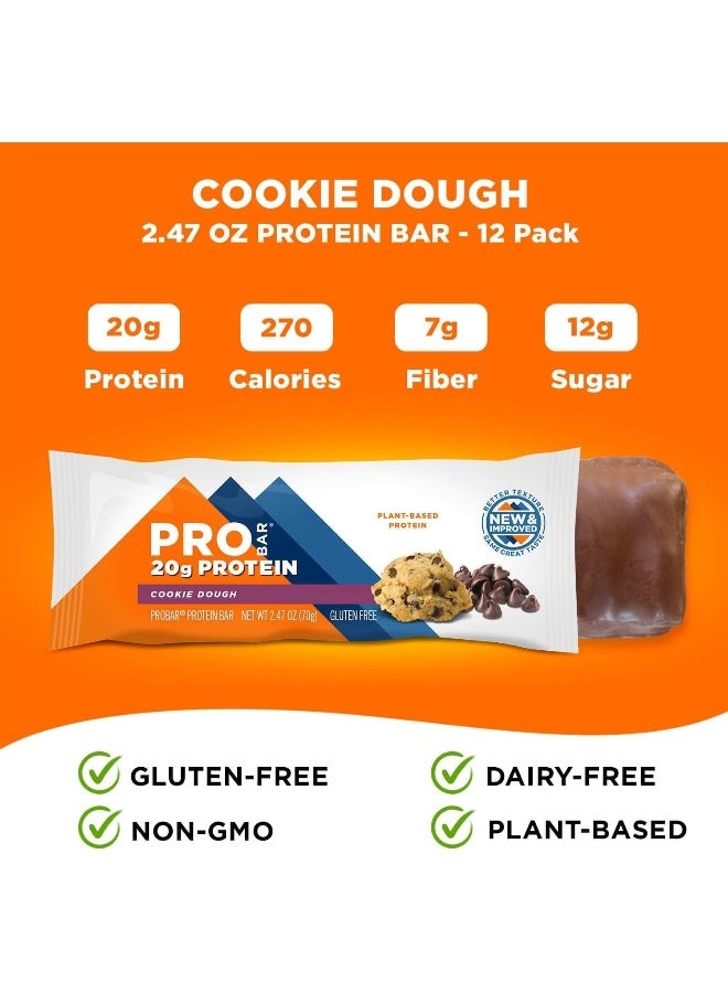 PROBAR Probar Base Protein Bar Cookie Dough Non-Gmo Gluten-Free Healthy Plant-Based Whole Food Ingredients Natural Energy (12 Count) - Image 2