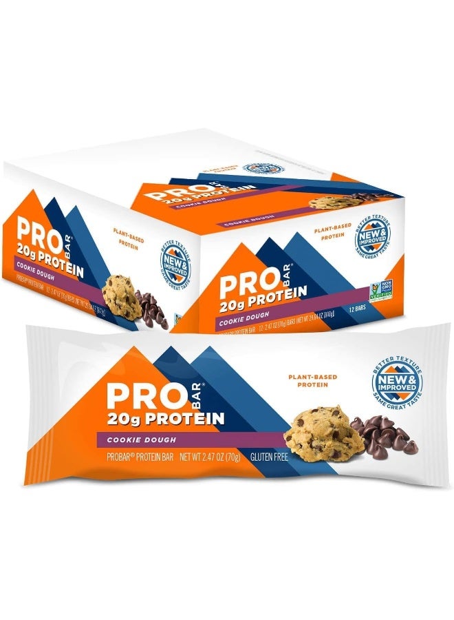 PROBAR Probar Base Protein Bar Cookie Dough Non-Gmo Gluten-Free Healthy Plant-Based Whole Food Ingredients Natural Energy (12 Count) - Image 1