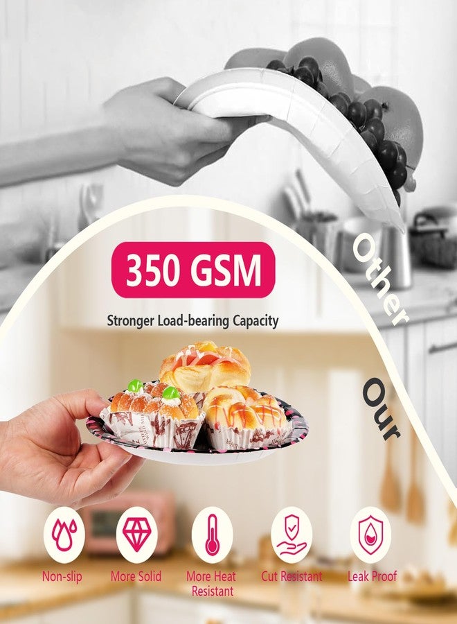 Grencian 96Pcs Hot Pink and Black Party Supplies Black and Pink Birthday Plates and Napkins Tableware Sets Girls Night Party Decoration for Bachelorette Pajama Wedding Bridal Baby Shower Decorations Serves 24 - Image 4