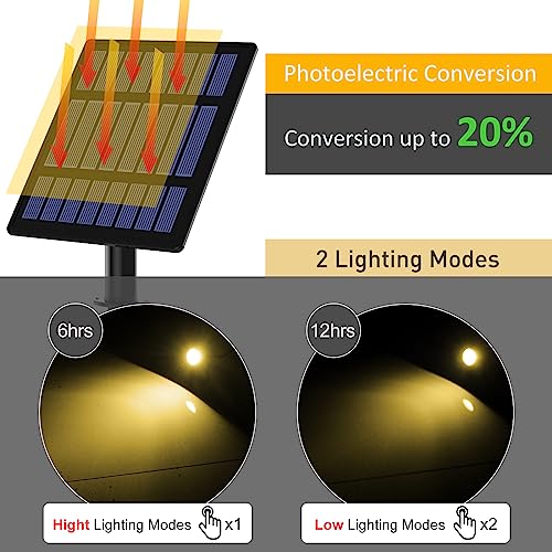 T-SUN Solar Spotlights, 4-in-1 Solar Landscape Spot Lights Outdoor Waterproof Auto ON/Off 5W Separate Solar Panel LED Lights, Solar Lights for Garden, Yard, Driveway, Pool Area(Warm White-3000K) - Image 2
