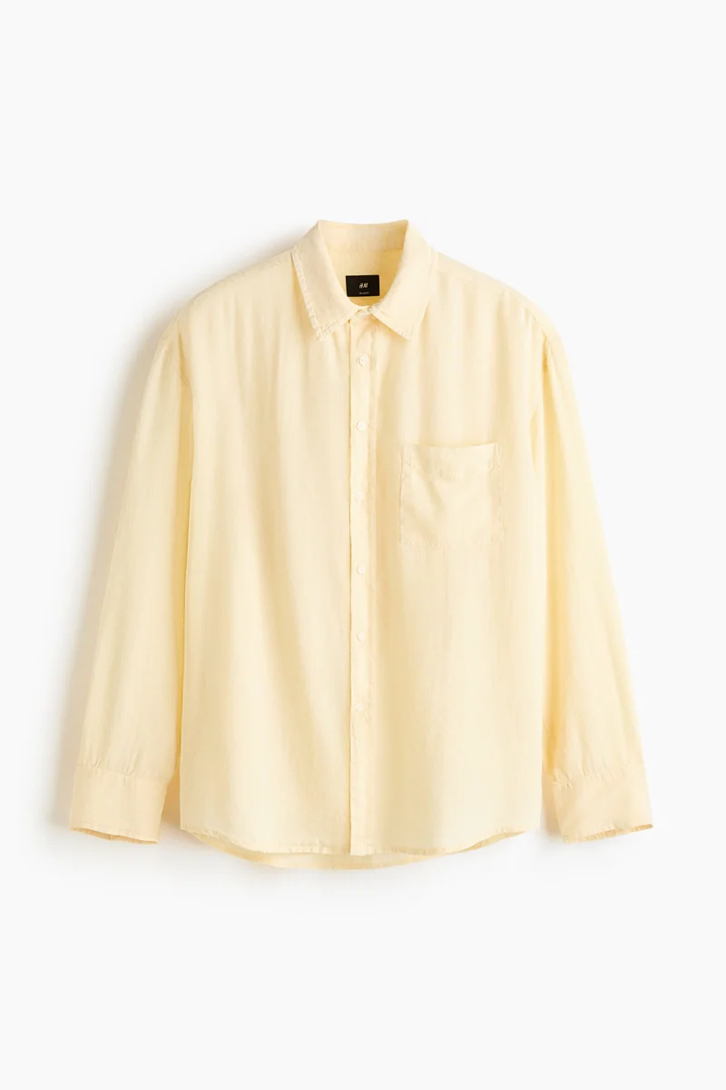 H&M  Relaxed Fit Linen-blend shirt for Men | Best Price UAE