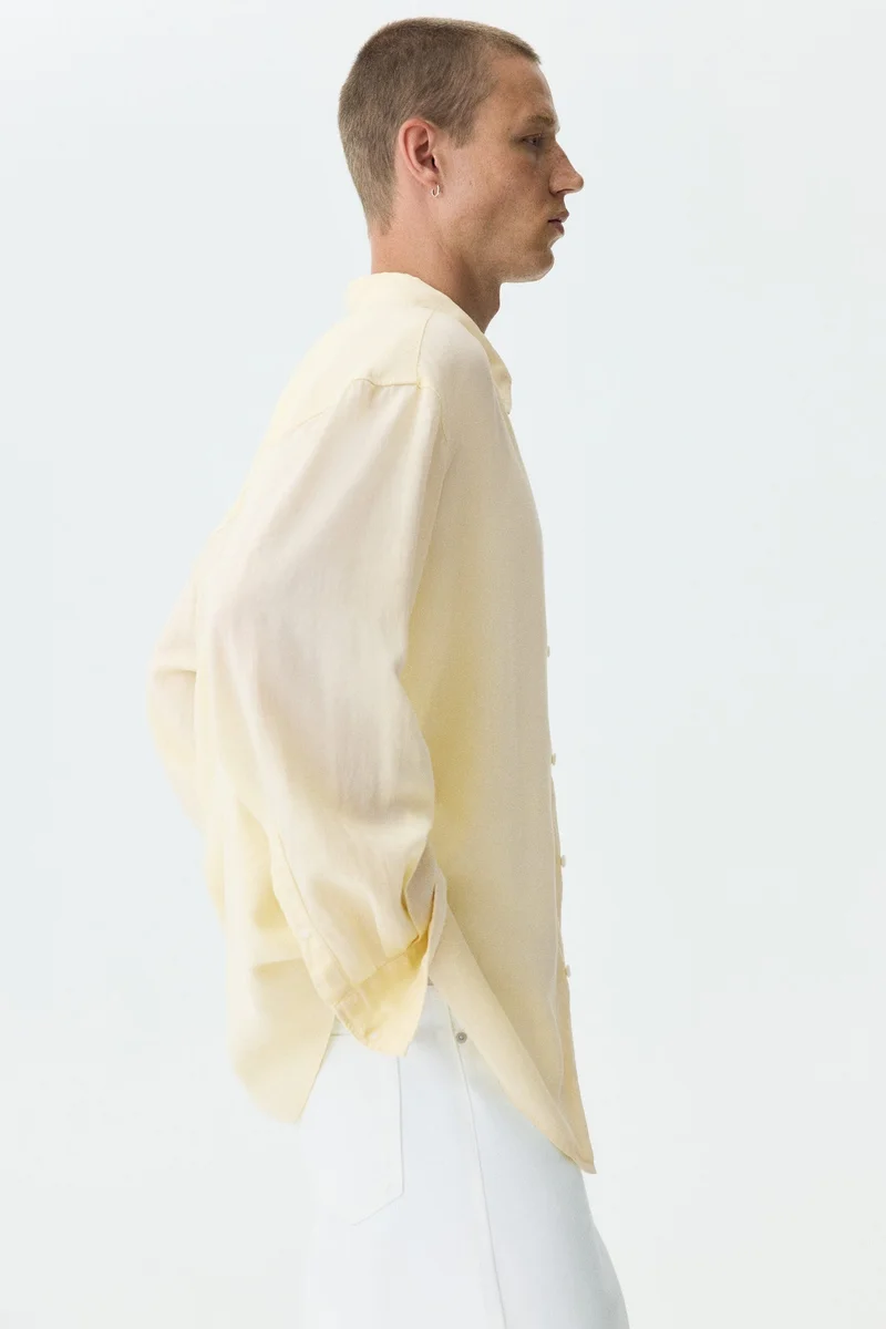 H&M  Relaxed Fit Linen-blend shirt for Men | Best Price UAE