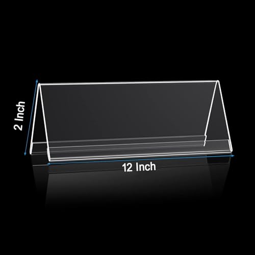 WeKonnect; Clear Acryic Name Stand | 2 Sided V-Shaped Desk Sign Name Plate Display Table Stand | For Office, Conference, Restaurants, Business Events, Exhibitions (12" Inches - Pack of 20) - Image 2