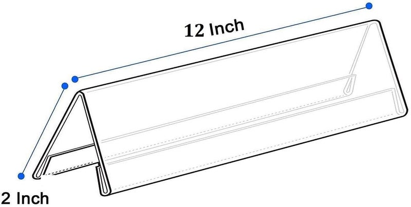 WeKonnect; Clear Acryic Name Stand | 2 Sided V-Shaped Desk Sign Name Plate Display Table Stand | For Office, Conference, Restaurants, Business Events, Exhibitions (12" Inches - Pack of 20) - Image 3