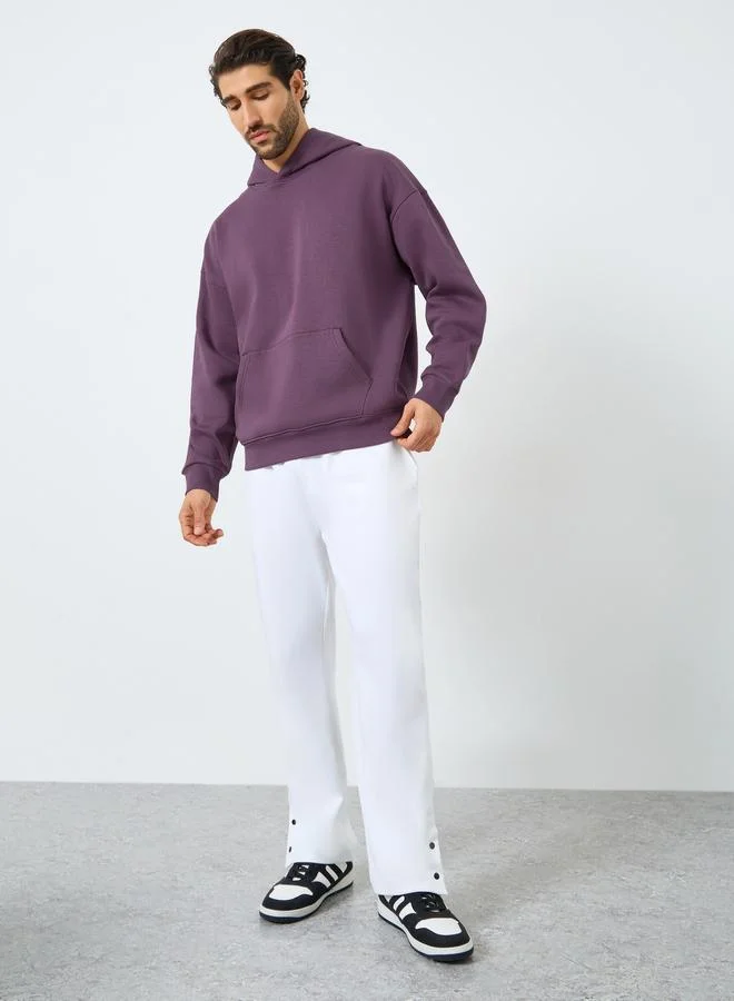 Styli Purple Graphic Print Oversized Hoodie