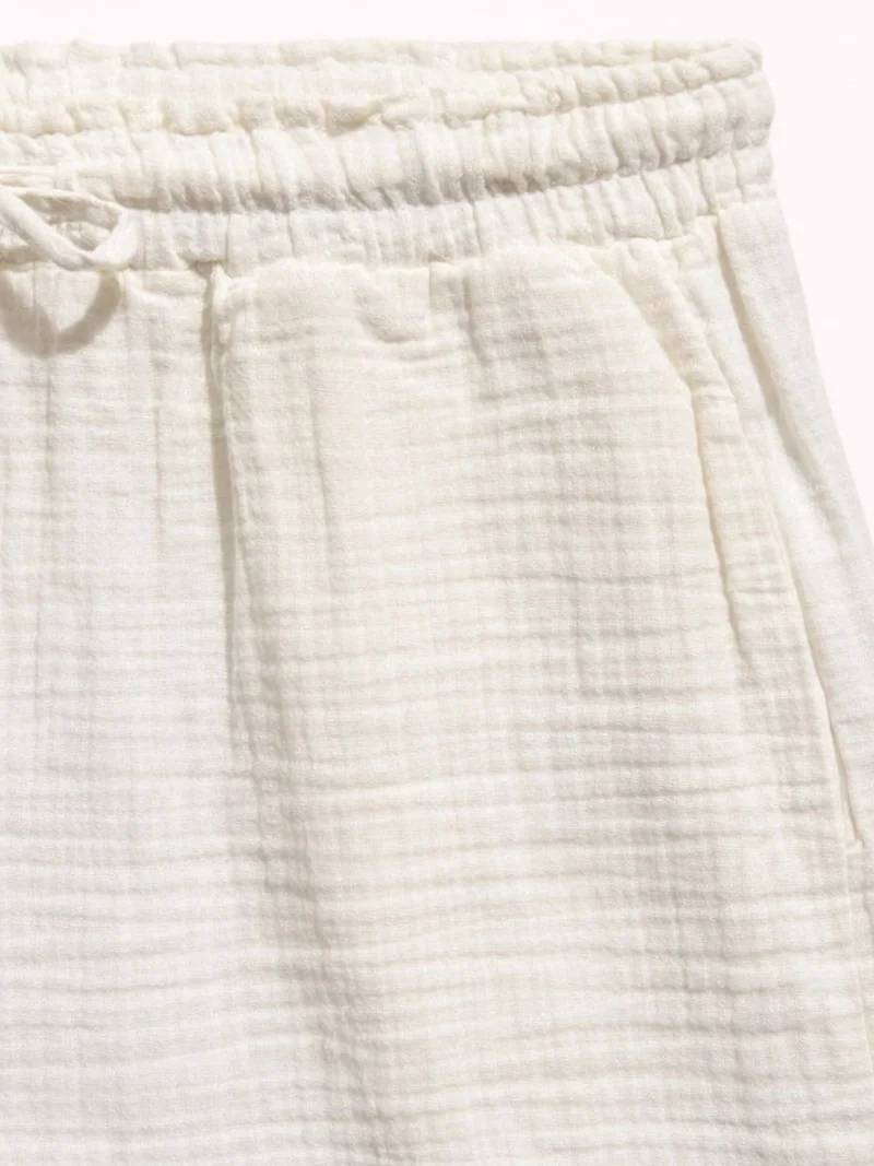ميكسراي Mixray High-Waist Textured Wide-Leg Shorts