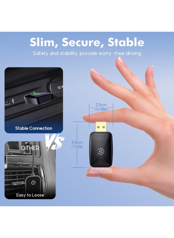 محول CarPlay لاسلكي – دونجل صغير لتحويل CarPlay سلكي إلى لاسلكي عبر USB، تحكم ثابت دون تأخير، حجم مدمج لـ iPhone (iOS 11+) وAndroid (10+)، متوافق مع سيارات OEM سلكية موديل 2017+ - Image 2