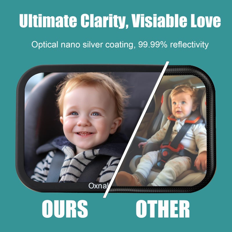 Oxnaleah Car Mirror for Baby,Shake proof,Shatterproof Baby Car Mirror for Safe Travel, 360Â° Rotation, Clear Wide View, Easy Install, Perfect - Image 5