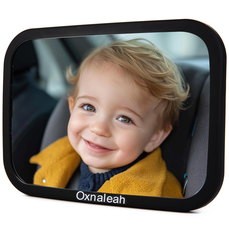 Oxnaleah Car Mirror for Baby,Shake proof,Shatterproof Baby Car Mirror for Safe Travel, 360Â° Rotation, Clear Wide View, Easy Install, Perfect - Image 1