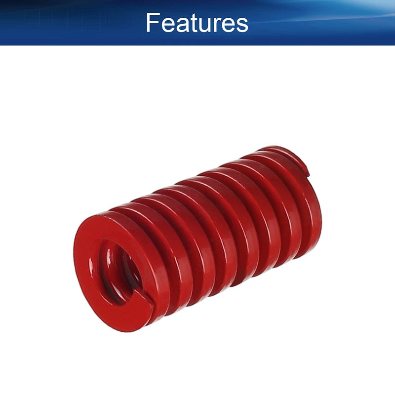 Metal Spring，Springs Compression Spring, 18mm OD 9mm ID 35mm Long Spiral Stamping Middle Load Compression Mould Die Spring, for Mechanical Equipment 3D Printer Accessories Red Tone 1pcs - Image 4