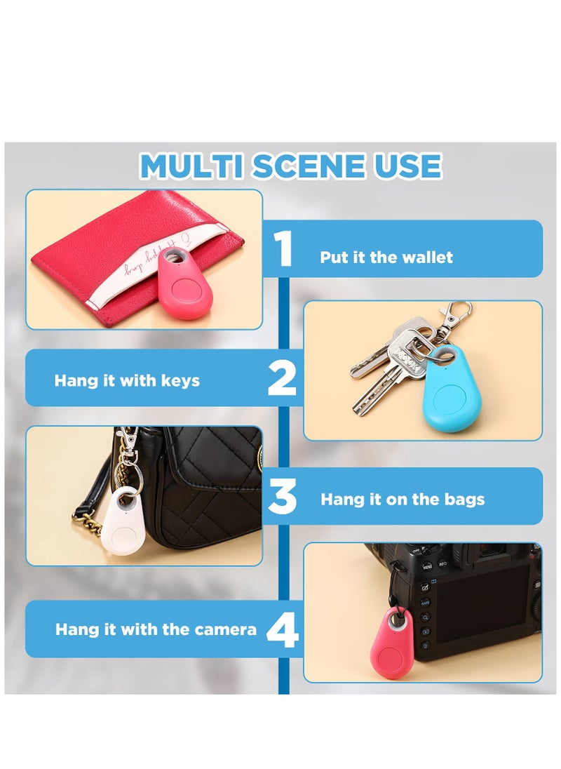 Arabest Smart  Tracker 4 Packs Water Droplets Shape Multicolor Wireless Key Finder Locator Mini  Tracker Anti Lost Alarm Sensor Device Remote Finder Item Finders for Kids Phone Car Wallet Luggage Pet  - Image 4