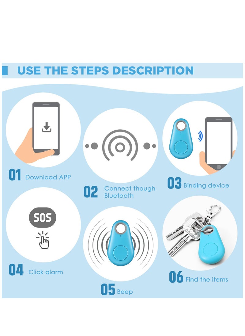 Arabest Smart  Tracker 4 Packs Water Droplets Shape Multicolor Wireless Key Finder Locator Mini  Tracker Anti Lost Alarm Sensor Device Remote Finder Item Finders for Kids Phone Car Wallet Luggage Pet  - Image 3
