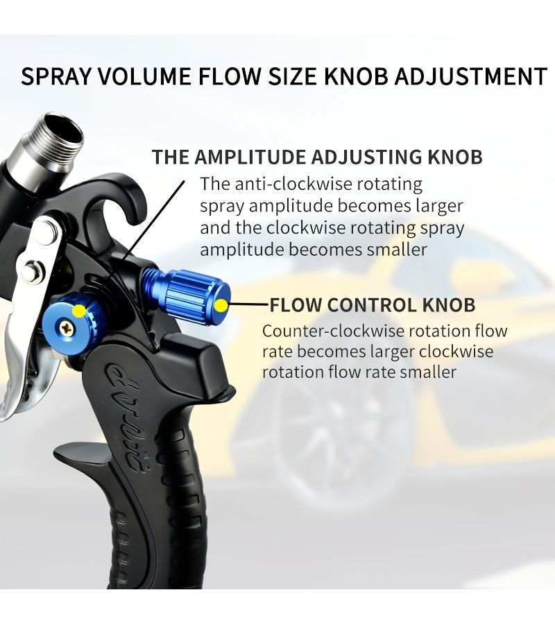 High Quality Automotive Furniture Spray Gun 0.8mm 1.0mm Nozzle Air Pressure Atomization Adjustment - Image 1