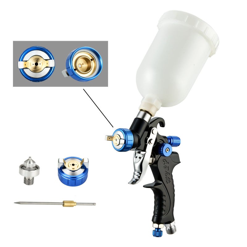 High Quality Automotive Furniture Spray Gun 0.8mm 1.0mm Nozzle Air Pressure Atomization Adjustment - Image 3