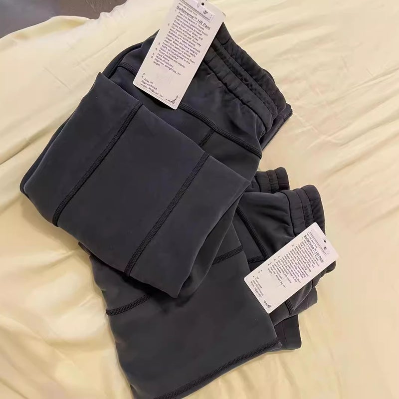 Lulu Same Yoga Wide Leg Pants SoftstremI Pants Sports Casual Pants Womens Loose Straight Leg Length Charcoal Black  - Image 5