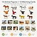 Esoes Montessori Farm Animal Matching Game 12PCS Realistic Farm Poultry Animal Figurines with Flash Cards Preschool Educational Learning Toys for Toddlers Kids Homeschool Language Sensory Toy - Image 2